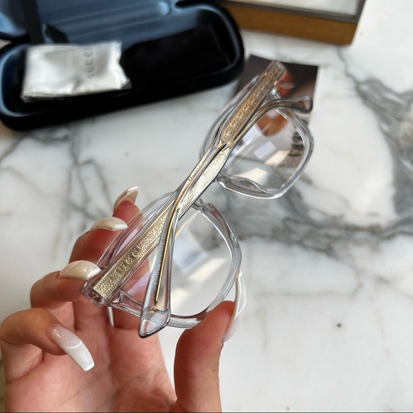 NEW GUCCI GG0184O Clear Square Eyeglasses Frames - Picture 3 of 7